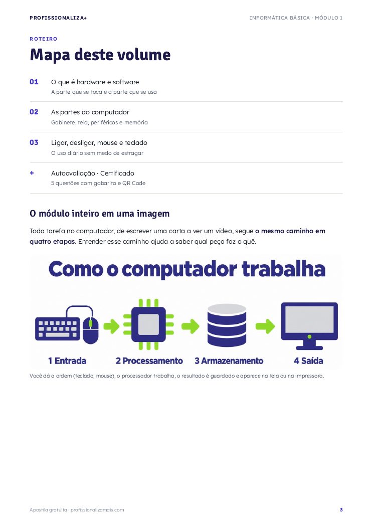 Página de exemplo 1 da apostila de Informática Básica