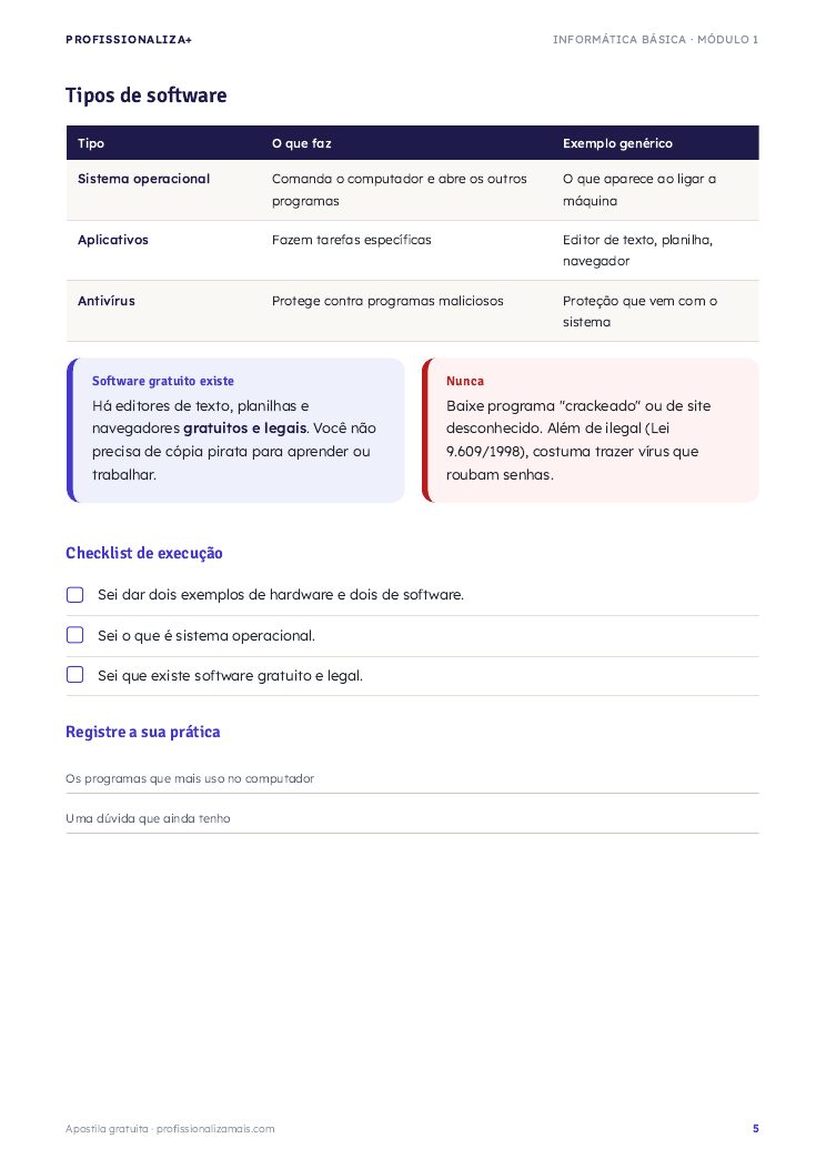 Página de exemplo 3 da apostila de Informática Básica