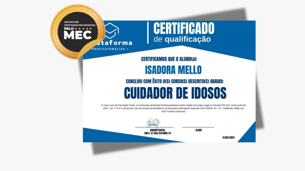 CUIDADOR DE IDOSOS CERTIFICADO